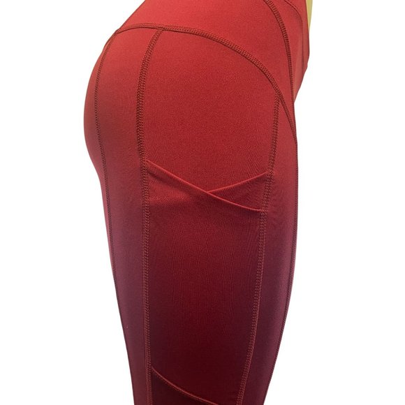 NWT Fabletics Gym Slim Boho Size Medium Dark Red Women's Legging - Picture 3 of 6